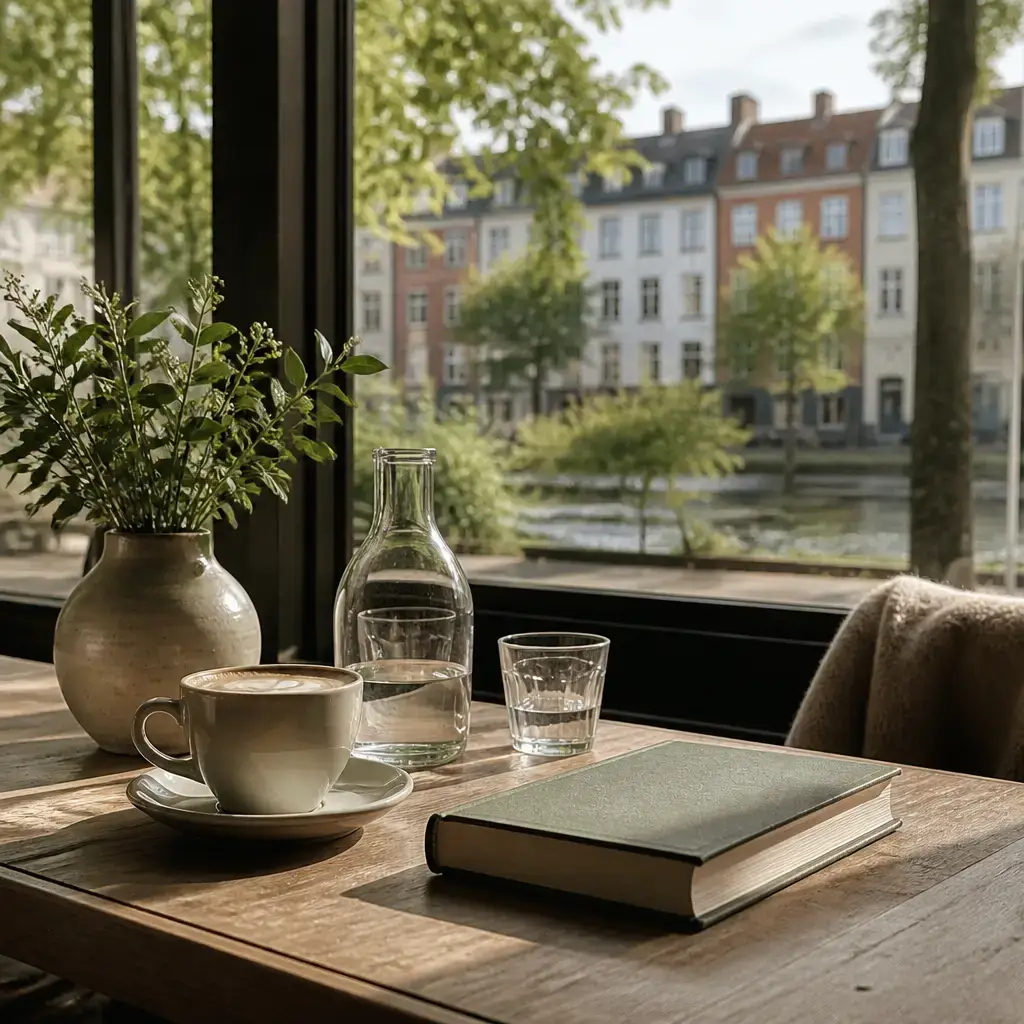 Japanese lesson set in a contemporary Tokyo everyday setting: At a cafe, two friends plan to meet in a quiet place, bring a book, and read for a while..