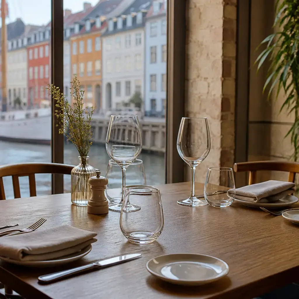 German lesson set in a contemporary Berlin everyday setting: At a restaurant, two adults check their order details before asking the server to confirm everything..