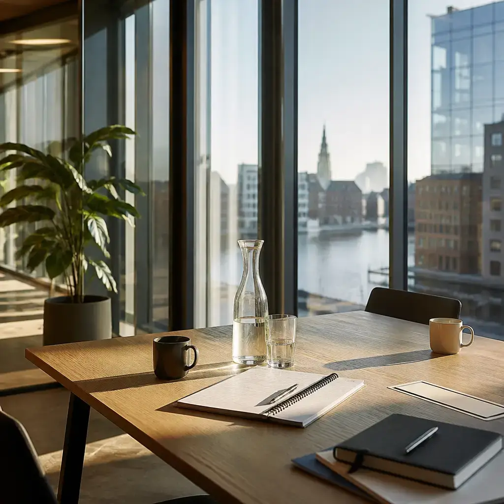 German lesson set in a contemporary Berlin everyday setting: At work, two colleagues discuss how to ask for clearer feedback on a proposal revision without sounding defensive..
