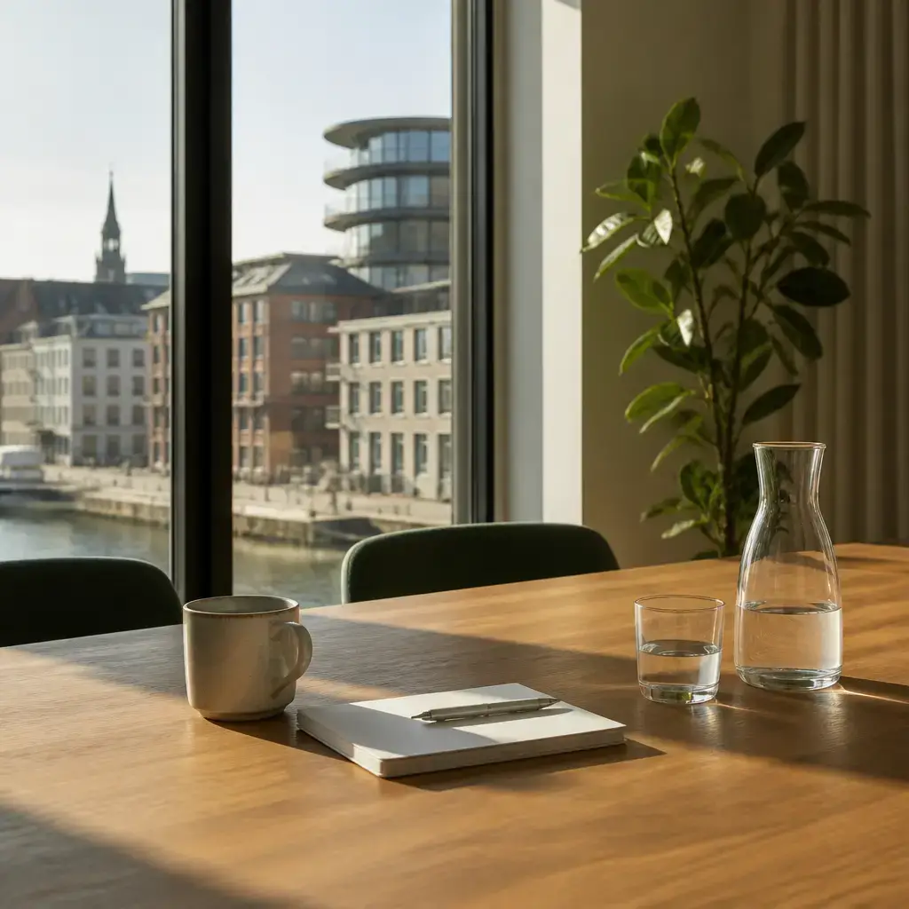 Japanese lesson set in a contemporary Tokyo everyday setting: In a job interview, a candidate asks how performance is evaluated and how early expectations and feedback are communicated..
