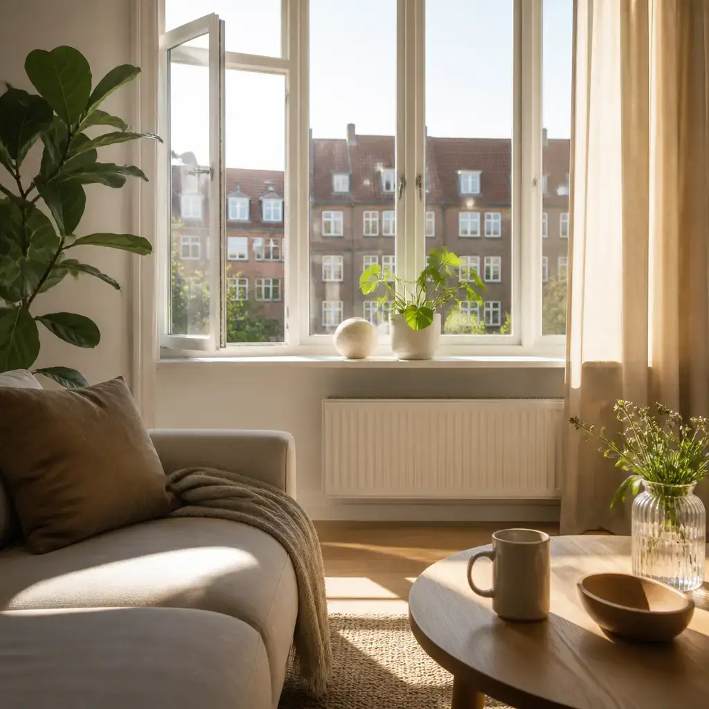 Danish lesson set in a contemporary Copenhagen everyday setting: One person says how today felt after coming home..