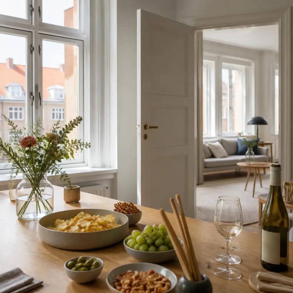 Danish lesson set in a contemporary Copenhagen everyday setting: Asking someone to repeat their introduction politely — without being rude.