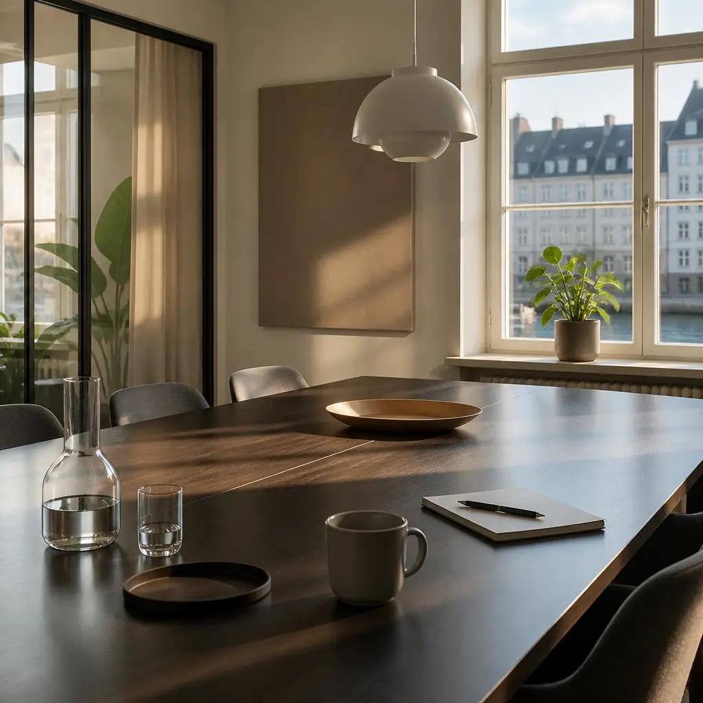 Danish lesson set in a contemporary Copenhagen everyday setting: Brief apology — 'sorry I'm late' — short apology, move on.